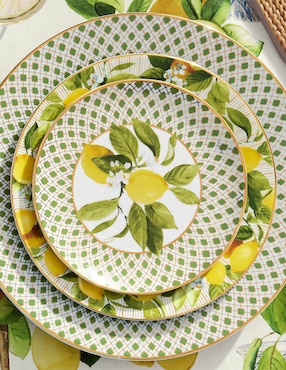 Set platos ensalada Limone de porcelana 4 piezas