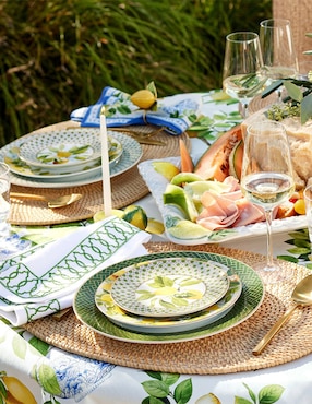 Set platos ensalada Limone de porcelana 4 piezas