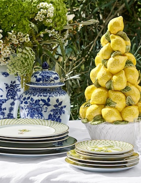 Set platos trinche Limone de porcelana 4 piezas