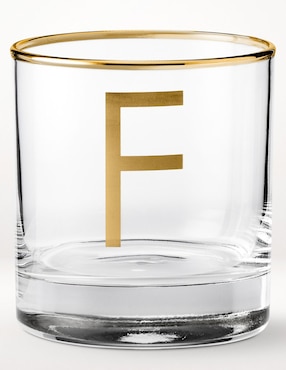 Vaso cocktail Monogram F de vidrio