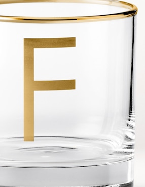 Vaso cocktail Monogram F de vidrio