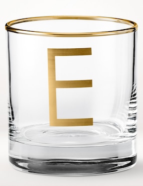 Vaso cocktail Monogram E de vidrio