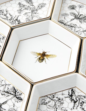 Charola giratoria Honey Comb de madera