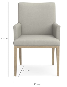 Silla con brazos Austin de madera