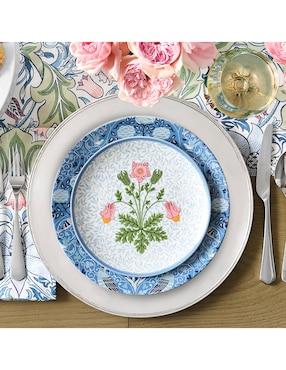 Set platos trinche Morris & Co de porcelana 4 piezas