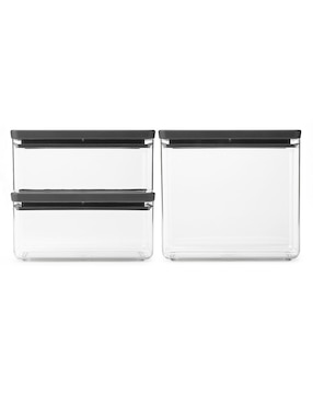 Set contenedores Brabantia Tasty de acrílico 3 piezas