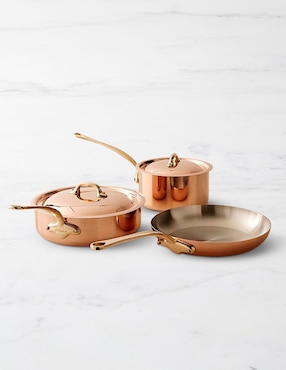 Set de sartenes con tapa Mauviel de cobre 5 piezas