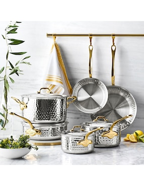 Batería de cocina Mauviel de acero inoxidable antiadherente convencional 10 piezas