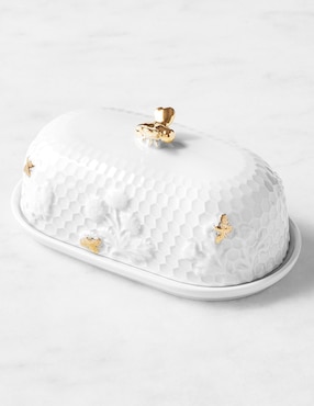 Mantequillero Honeycomb de porcelana