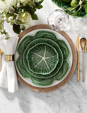 Set platos trinche Cabbage de barro 4 piezas