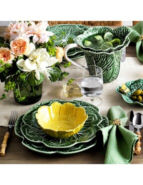 Set platos trinche Cabbage de barro 4 piezas