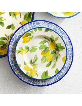 Set platos ensalada Lemon de melamina 4 piezas