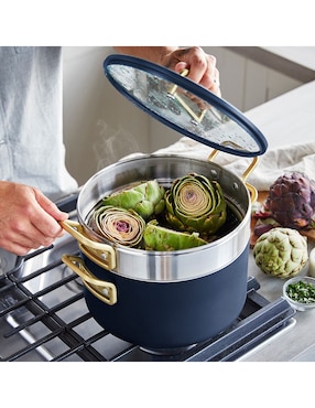 Batería de cocina Stanley Tucci de aluminio antiadherente cerámica 11 piezas