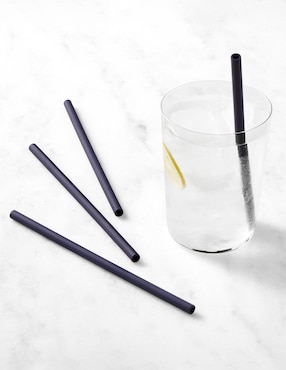 Set de popotes Classic de silicón con 4 piezas