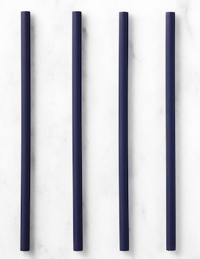 Set de popotes Classic de silicón con 4 piezas