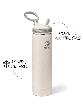Termo Takeya de acero inoxidable Core Sport con tapa rosca 650 ml