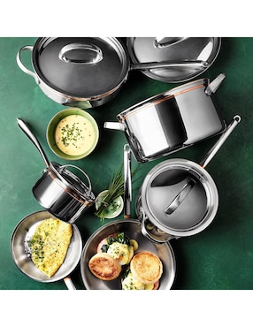 Batería de cocina Thermo-Clad de acero inoxidable 10 piezas