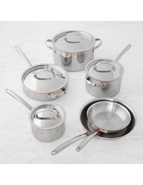 Batería de cocina Thermo-Clad de acero inoxidable 10 piezas