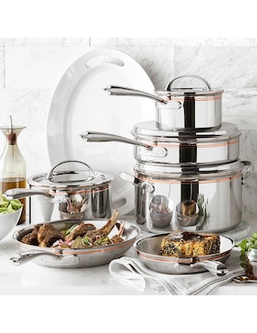Batería de cocina Thermo-Clad de acero inoxidable 10 piezas