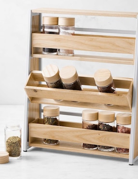 Organizador de especieros de madera fresno