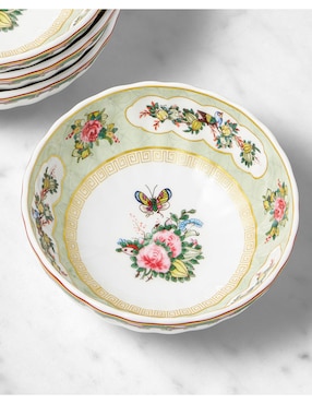 Set bowl Famille Rose 4 piezas de porcelana
