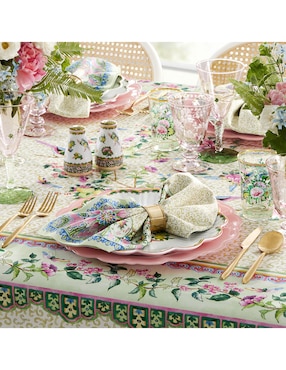 Mantel rectangular de algodón Famille Rose