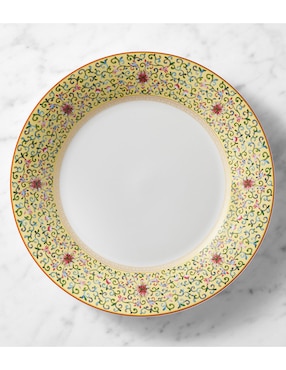 Set plato trinche Famille Rose de porcelana 4 piezas