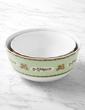 Set bowl Famille Rose 2 piezas de porcelana