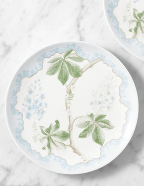 Set platos botana Sanderson de porcelana 4 piezas