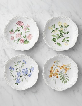 Set platos ensalada de porcelana 4 piezas