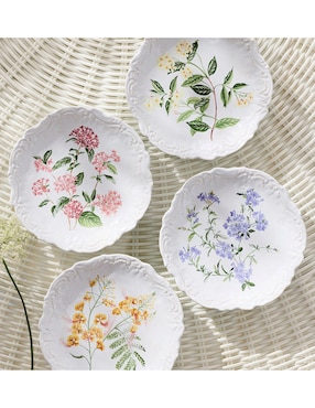 Set platos ensalada de porcelana 4 piezas