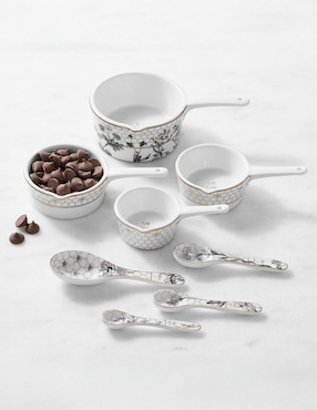 Set taza medidora Honeycomb de porcelana 8 piezas
