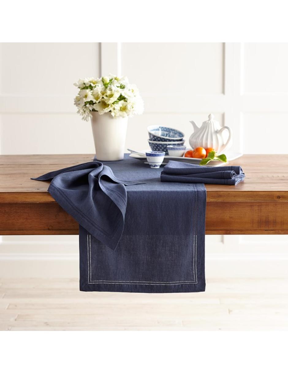 Camino de mesa de lino Linen Double Hemstitch 7
