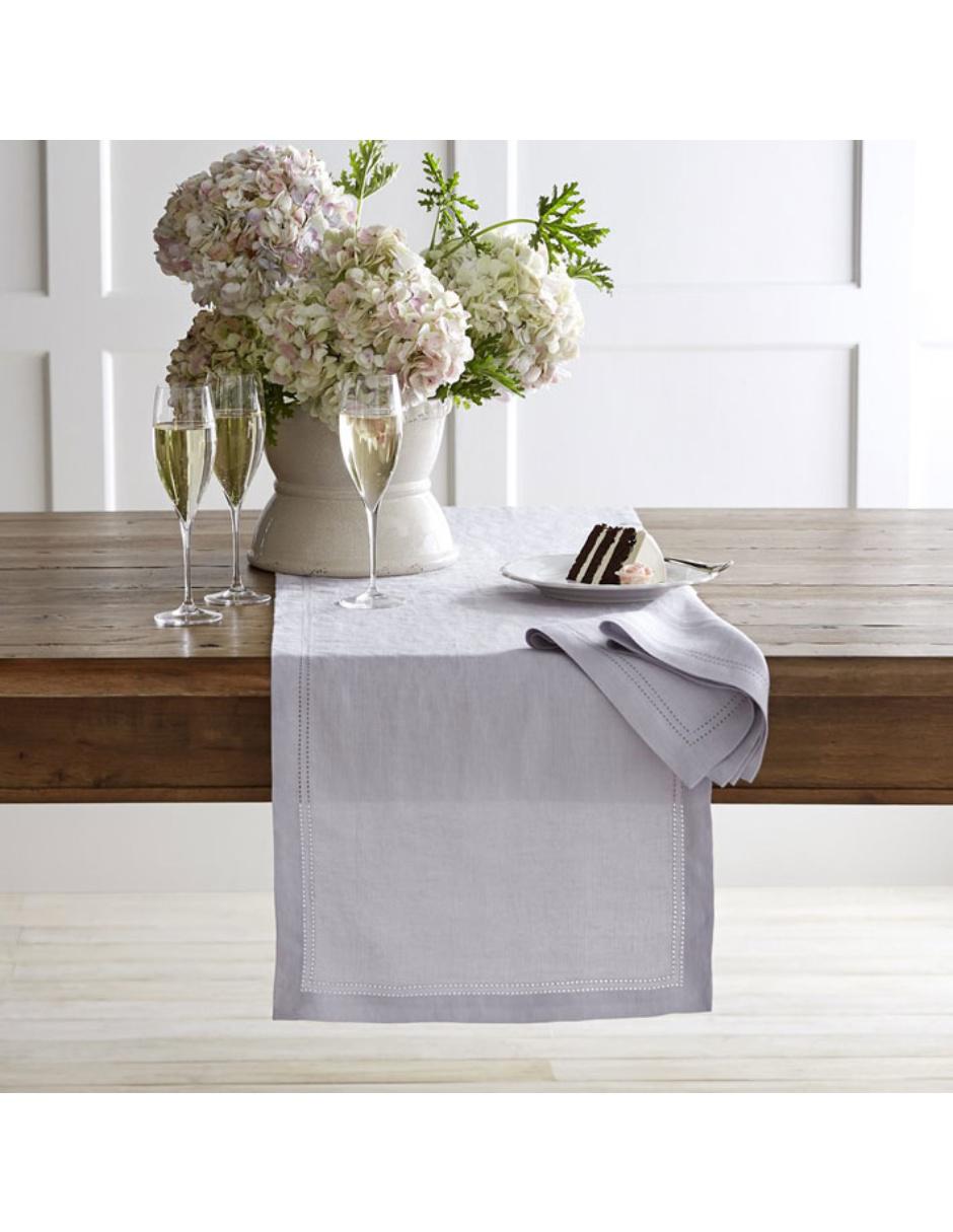 Camino de mesa de lino Linen Double Hemstitch 10