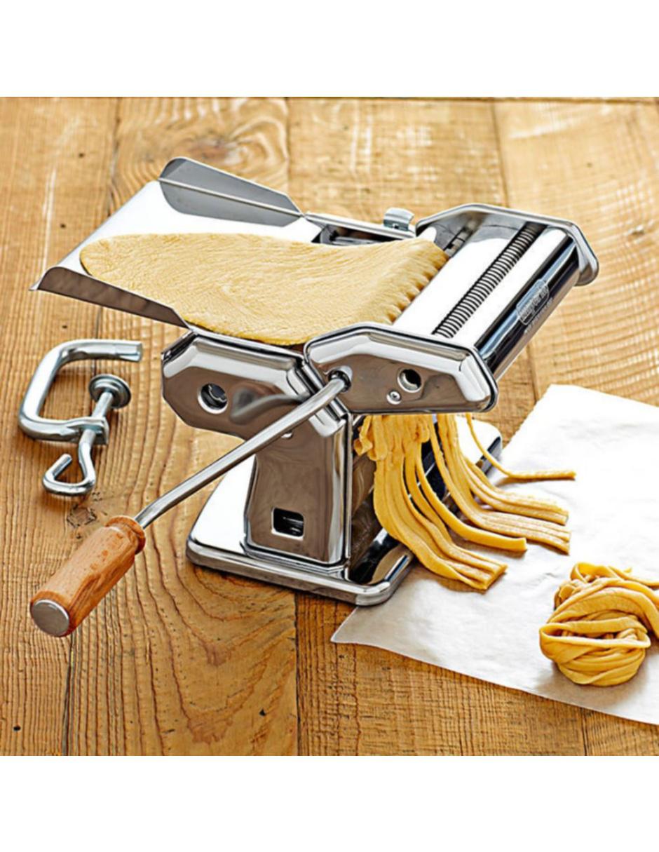  MaxiPot - Máquina para hacer pasta casera de primera calidad,  máquina manual roja para hacer pasta con ajustes de grosor ajustables,  máquina profesional de pasta para espaguetis hechos a mano, fettucina