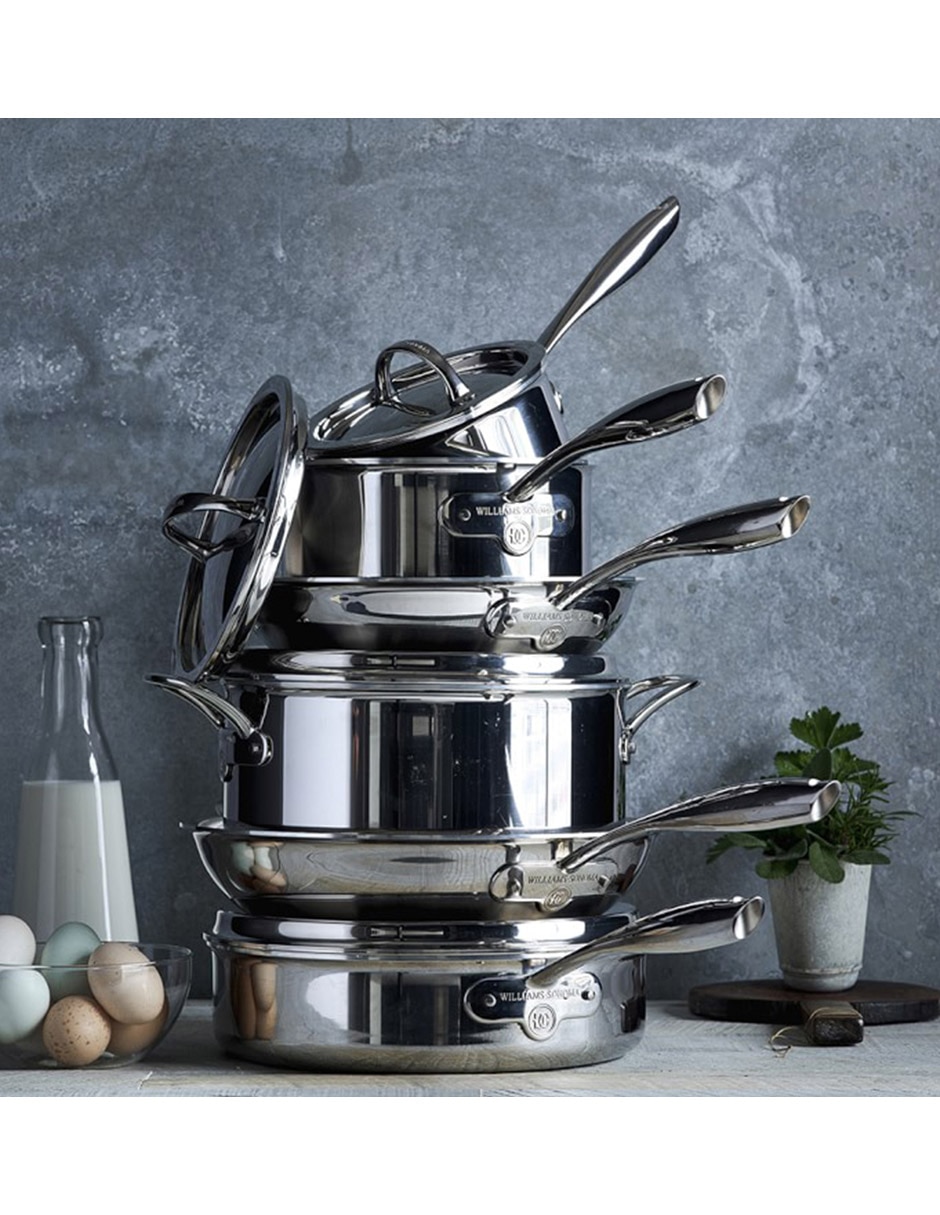 Batería de cocina Thermo Clad de acero inoxidable antiadherente convencional 10 piezas 4