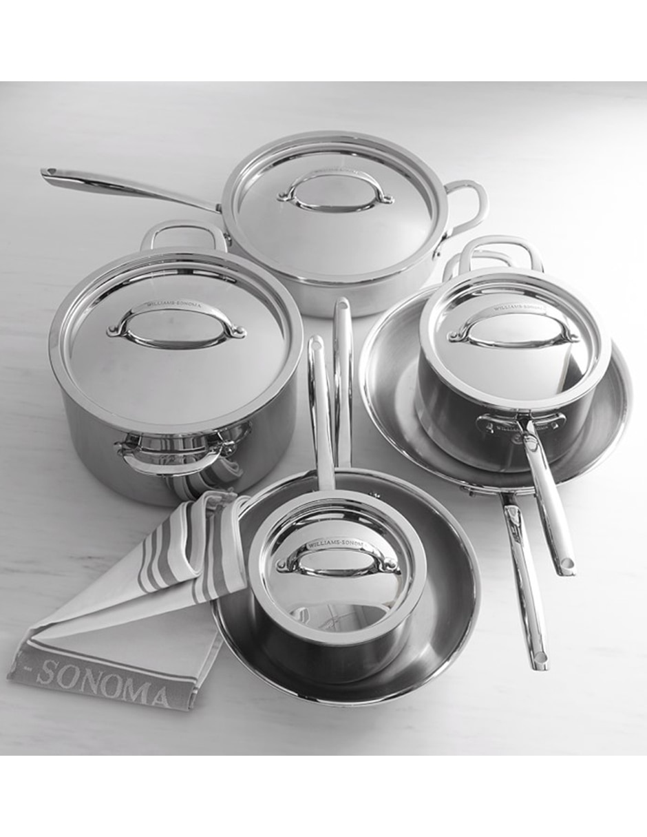 Batería de cocina Thermo Clad de acero inoxidable antiadherente convencional 10 piezas 8