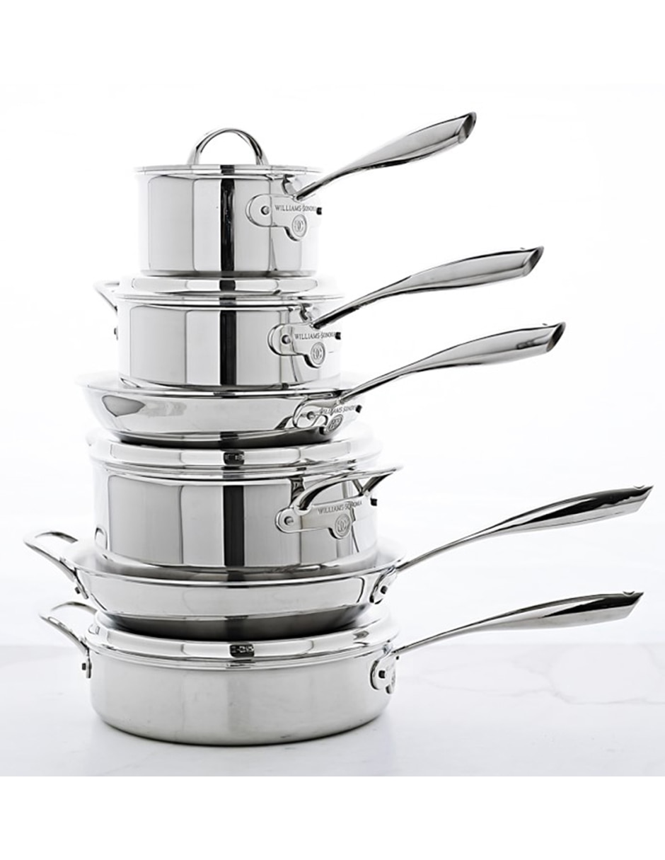 Batería de cocina Thermo Clad de acero inoxidable antiadherente convencional 10 piezas 10