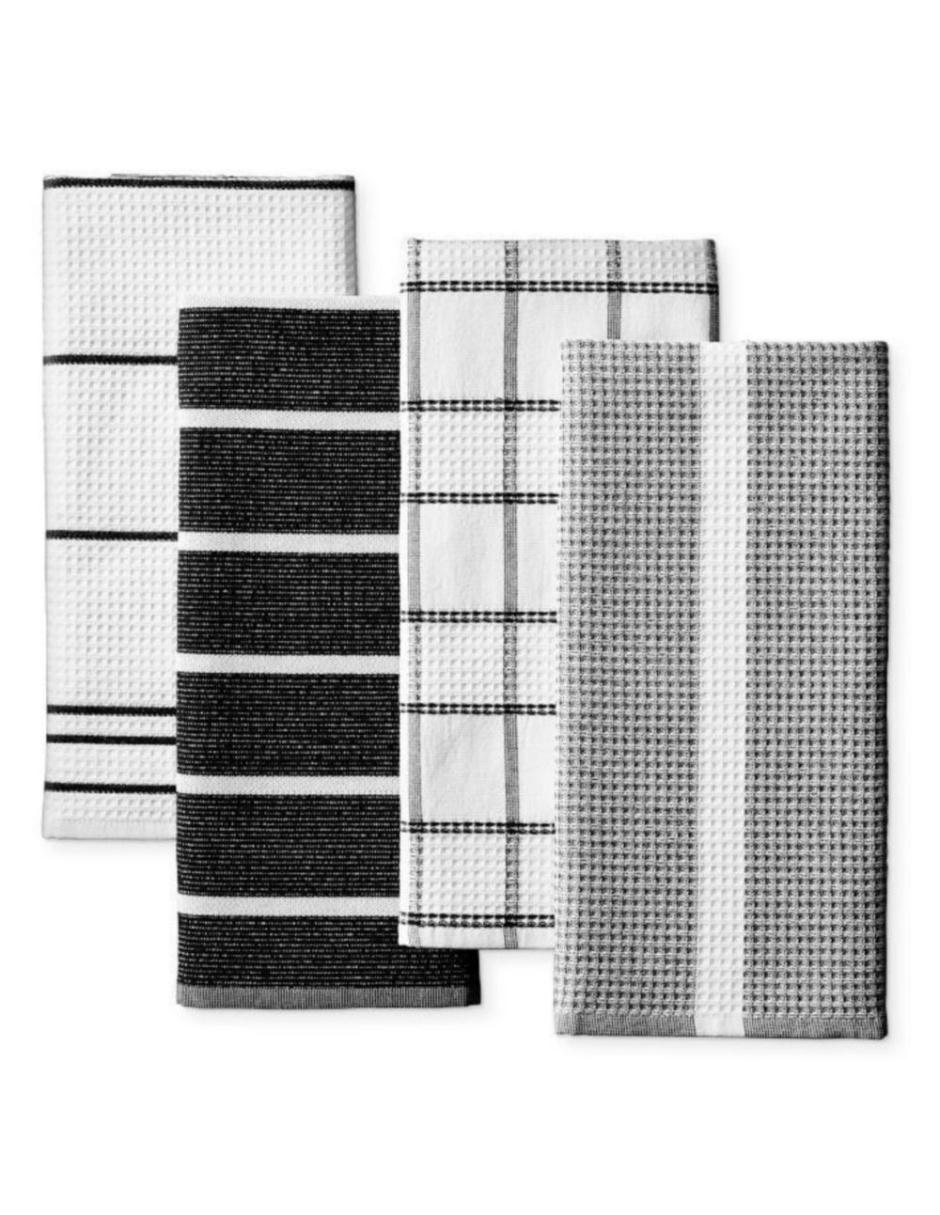 Set de Toallas para Cocina 4 Piezas Waffle Weave Blanco