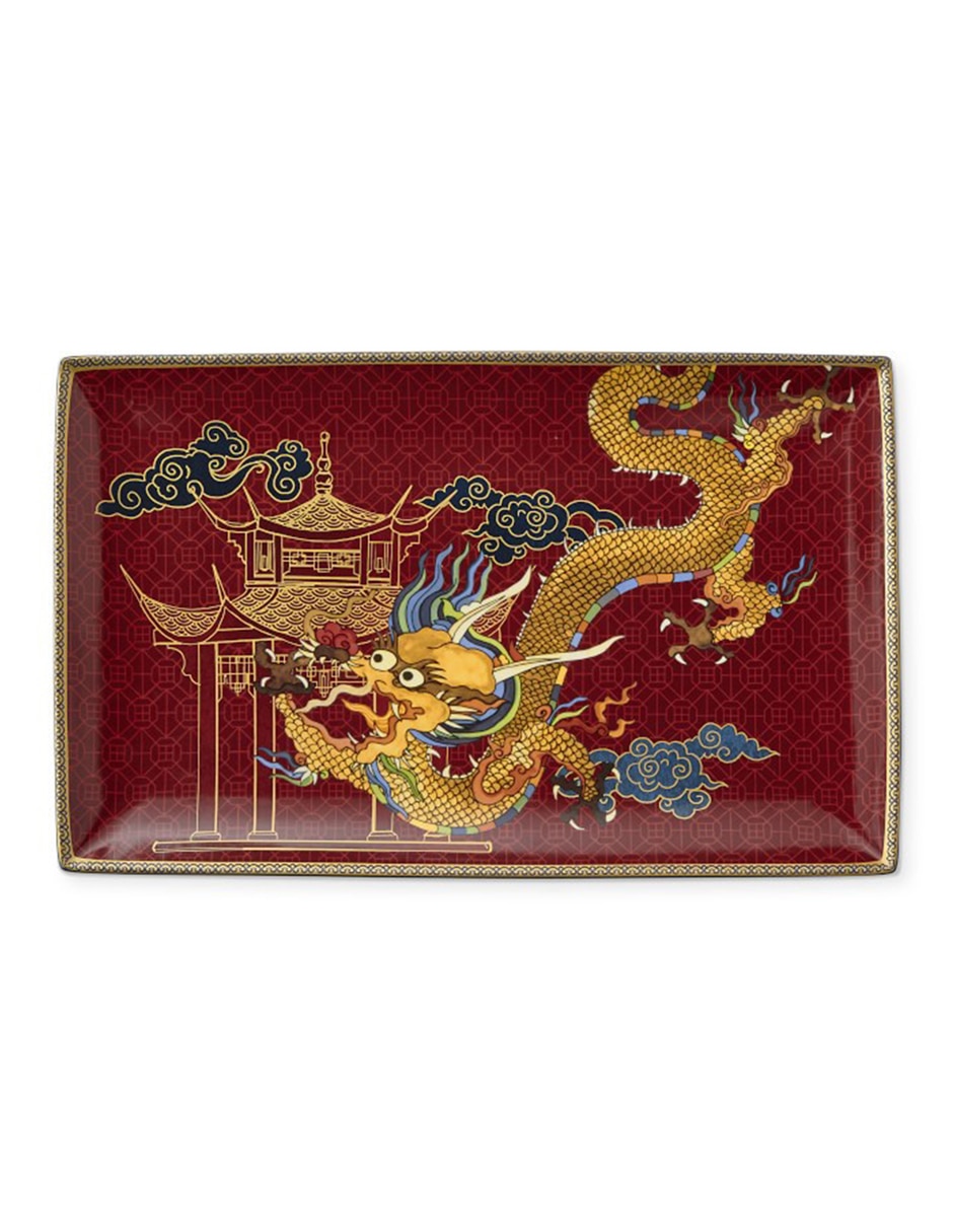 Platón Dragón Lunar New Year de porcelana Platón Dragón Lunar New Year de porcelana