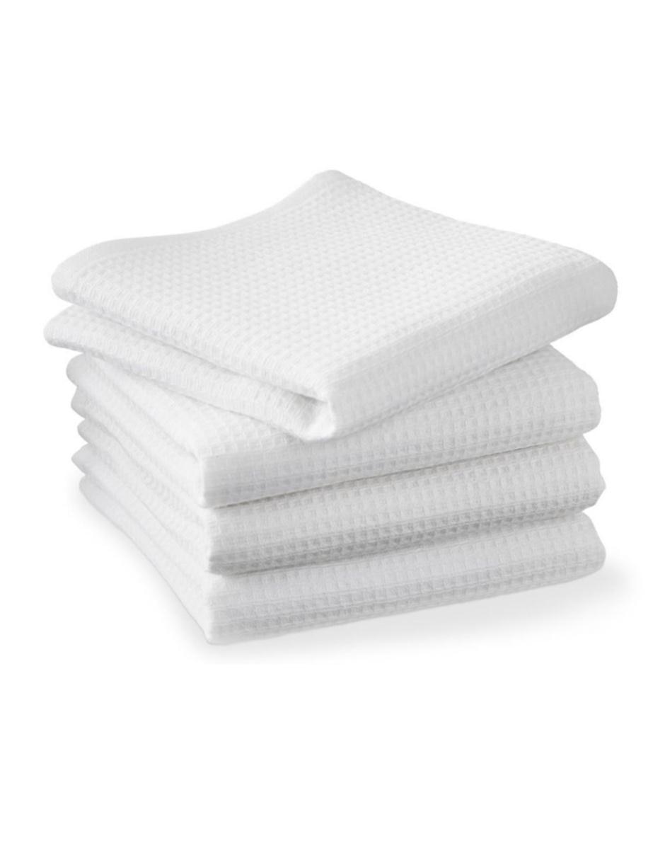 Paquete de 4 toallas de cocina - rayas en el cristal de la ventana - juego  de toallas de cocina de algodón suave 15x25
