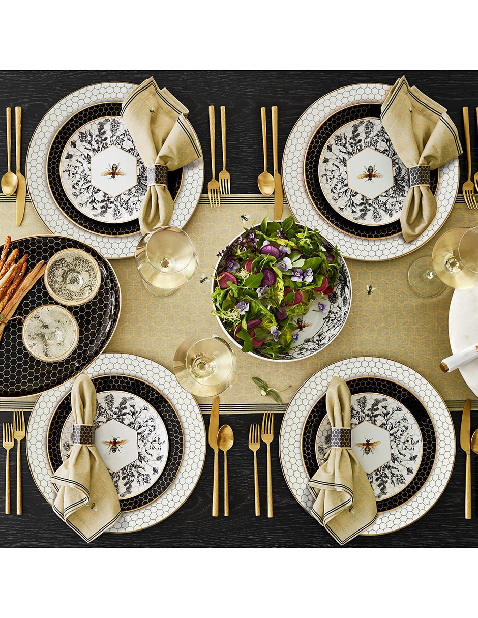 Plato ensalada Honeycomb de porcelana 4