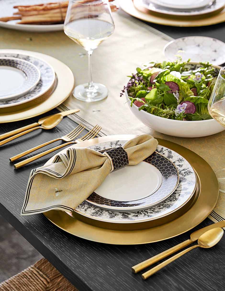 Plato ensalada Honeycomb de porcelana 3