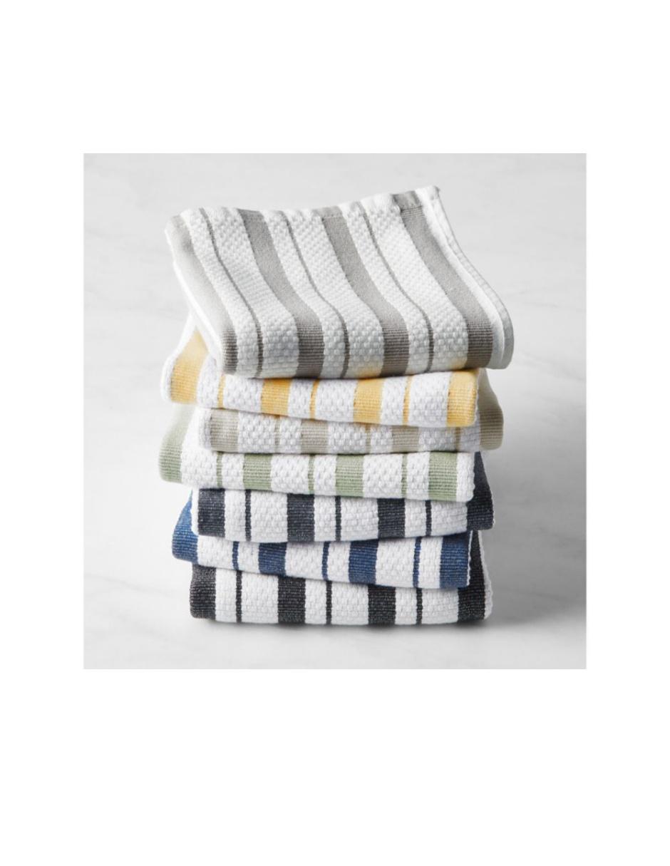 Paquete de 4 toallas de cocina - rayas en el cristal de la ventana - juego  de toallas de cocina de algodón suave 15x25