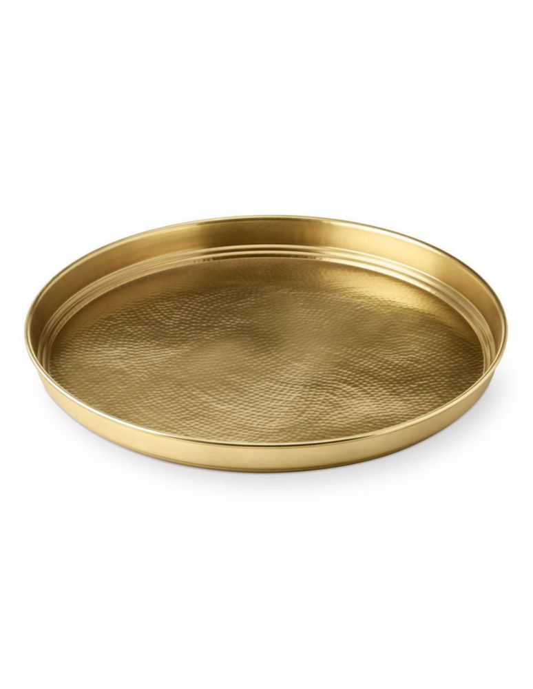 Bandeja de servicio Antique Brass de acero inoxidable