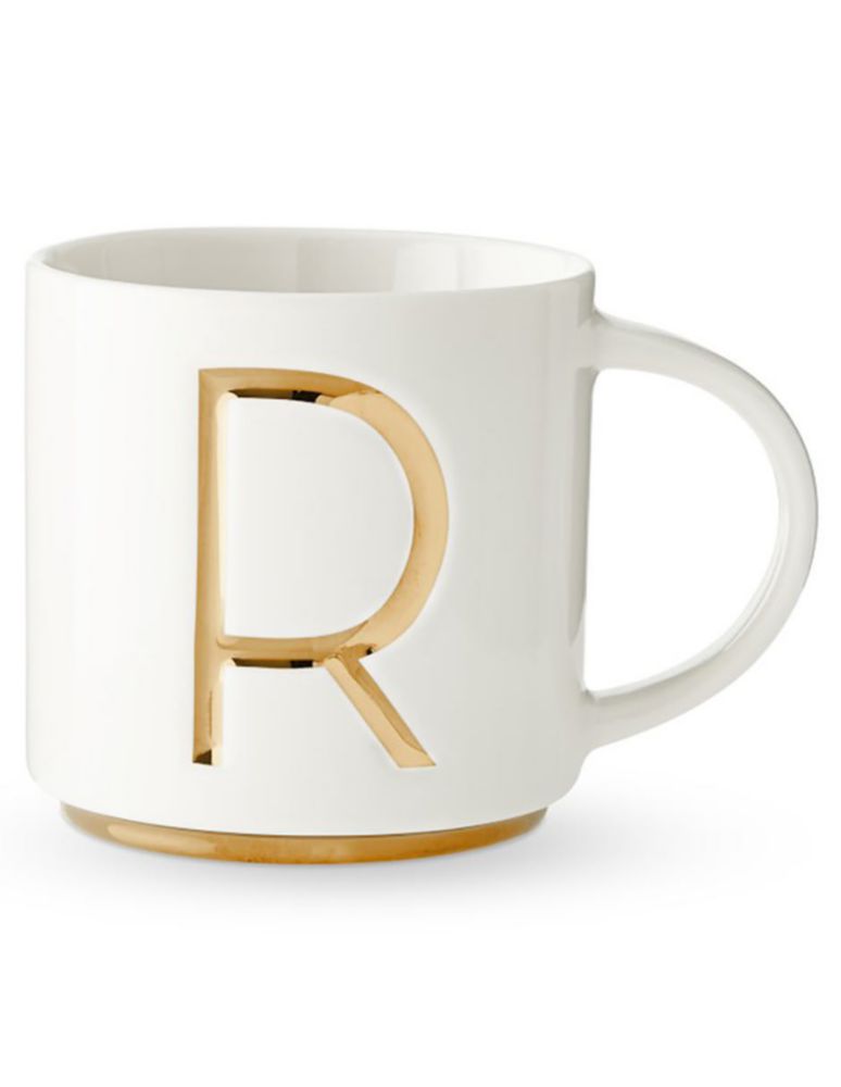Taza americana Gold Monogram R Taza americana Gold Monogram R