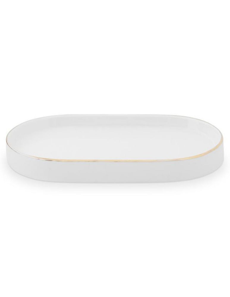 Jabonera White & Gold de cerámica
