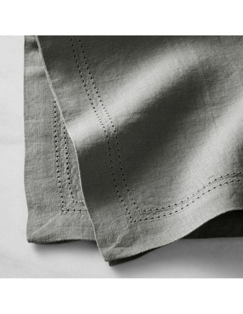 Set de servilletas Linen Double Hemstitch de lino 4 piezas 2