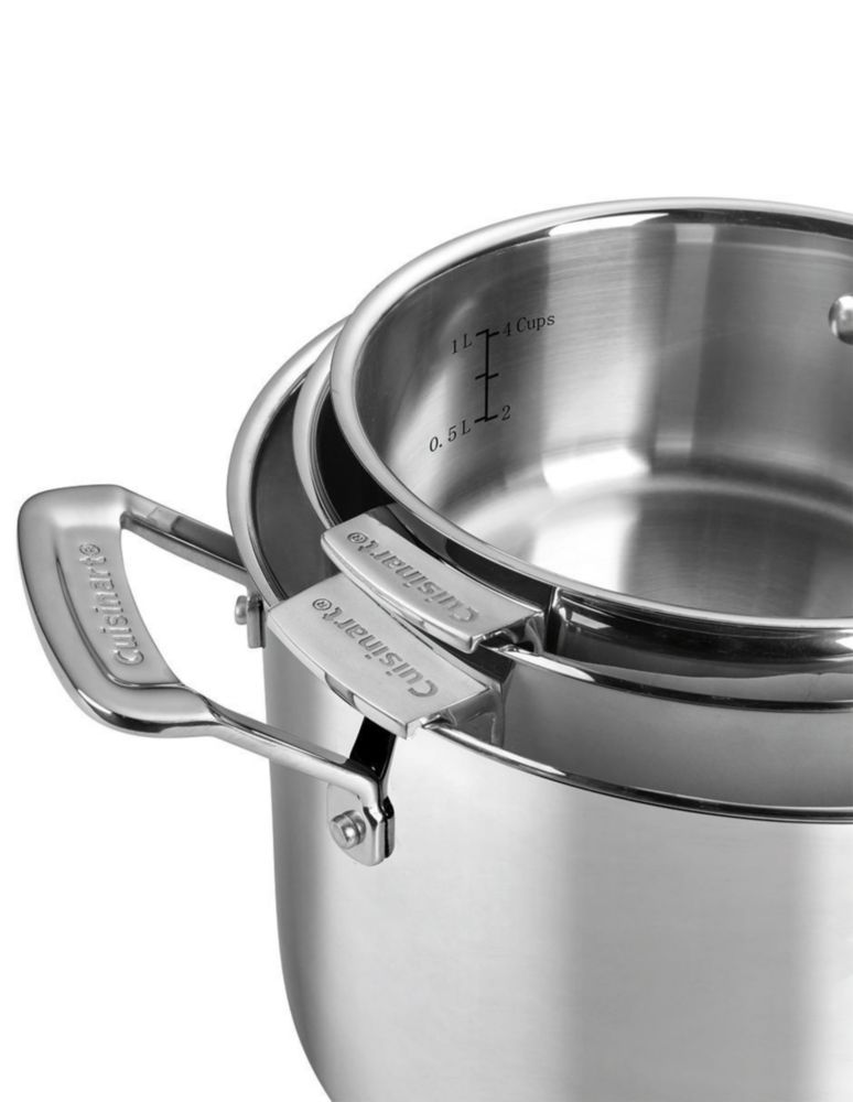Batería de cocina de acero inoxidable antiadherente convencional 11 piezas 2