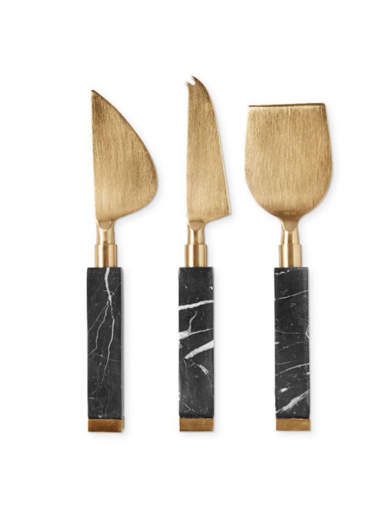 Set de cuchillos para quesos black marble 3 piezas Set de cuchillos para quesos black marble 3 piezas